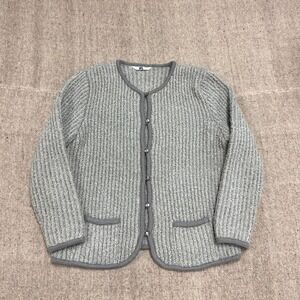 Vintage The Bay Sweater Women's Medium Gray 1970s Cardigan